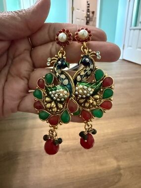 Indian peacock earrings